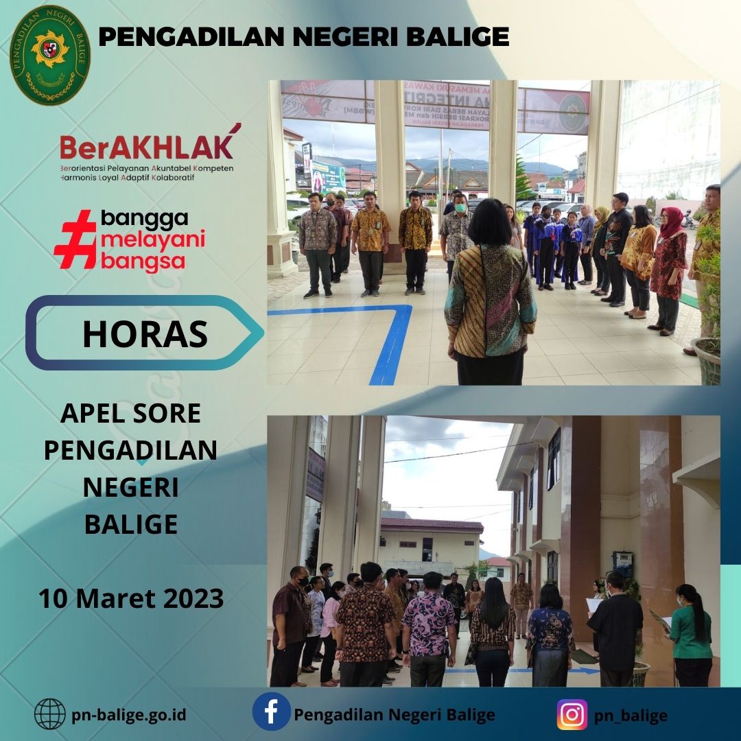 Apel Sore PN Balige Pada Hari Jumat 10 Maret 2023